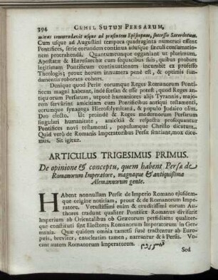 Articulus Trigesimus Primus.