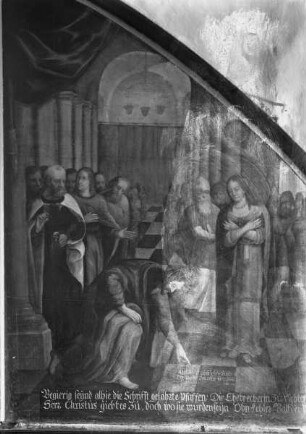 Zyklus historischer und legendärer Rechtsprechungsszenen — Christus und die Ehebrecherin