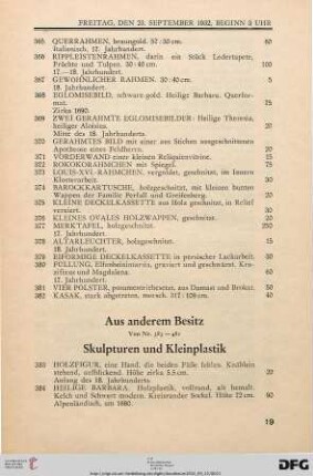 Skulpturen und Kleinplastik (Nr. 383-432)