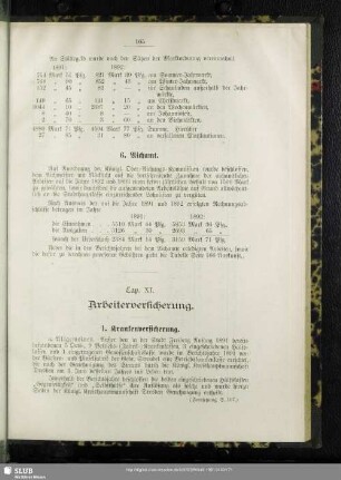 Cap. XI. Arbeiterversicherung