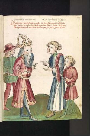 Meister Joachim erzählt Pontianus und Diocletianus die Geschichte von großer Untreue (Vidua)