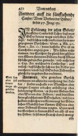 Antwort auff die fünffzehende Censur ...
