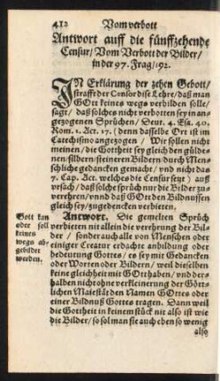 Antwort auff die fünffzehende Censur ...
