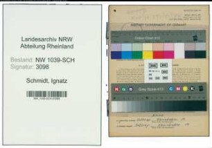 Entnazifizierung Ignatz Schmidt , geb. 03.02.1920 (Angestellter)