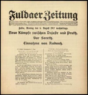 Ausgabe vom Montag, den 06. August 1917.