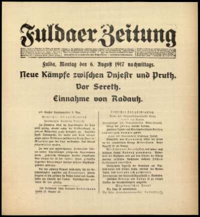 Ausgabe vom Montag, den 06. August 1917.