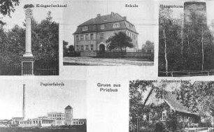 Krauschwitz-Klein Priebus. Ortsansichten, Ansichtskarte um 1920, Repro (RA Görlitz Postkartensammlung)