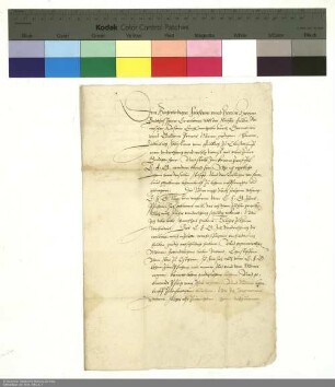 Lehenvollmacht Sebastians von Fulbach zu Gleusdorf für seinen Vetter Christoph von Stein zu Ostheim, adressiert an Balthasar [von Dernbach], Abt von Fulda