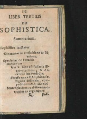 Liber Tertius. De Sophistica.