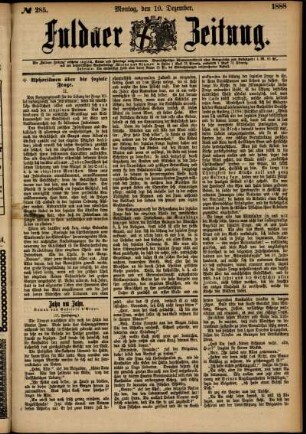Ausgabe vom Montag, den 10. Dezember 1888.