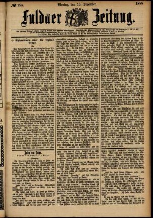 Ausgabe vom Montag, den 10. Dezember 1888.