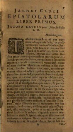 I. Crucii Mercurius, sive Epistolarum Opus : VI libros comprehendens