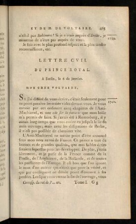 465-477, Lettre CVII.-CIX.