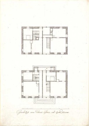 Speeth, Peter; Schul- und Pfarrhaus - Grundrisse