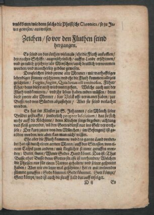 Zeichen/ so vor den Fluthen seind hergangen.