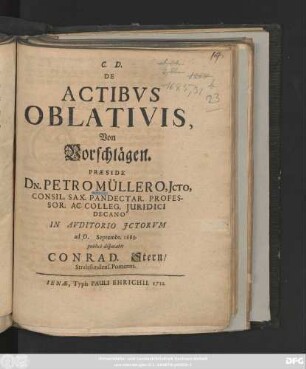 De Actibvs Oblativis