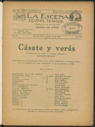 Cásate y verás : comedia en tres actos y en prosa