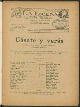 Cásate y verás : comedia en tres actos y en prosa