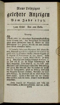 79tes Stück. Den 2ten Octbr.