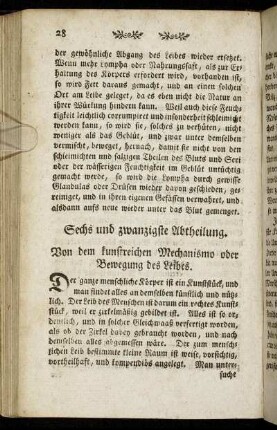 Sechs und zwanzigste Abtheilung.