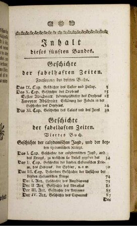 Inhalt dieses fünftes Bandes.