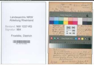 Entnazifizierung Dietrich Froeleke , geb. 14.01.1903 (Bahn)