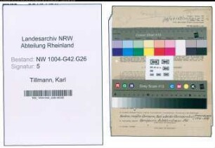 Entnazifizierung Karl Tillmann , geb. 01.06.1894 (Angestellter)
