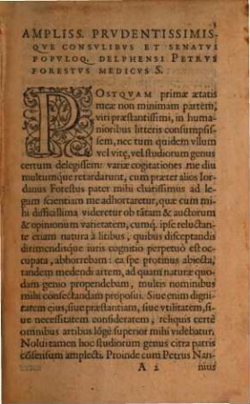 Observationvm Et Cvrationvm Medicinalivm ... Libri ..., [1/2]. De Febribvs Ephemeris Et Continvis Libri Dvo, In quibus earum caussae, signa, prognoses, curatio, graphicè depinguntur