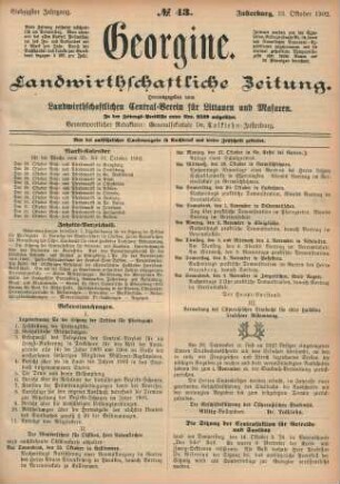 Siebzigster Jahrgang. No. 43. Insterburg, 23. Oktober 1902.