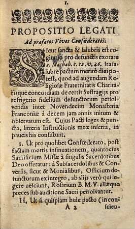 Legatus è longinquâ mortuorum regione ad vivos plurium franconum monasteriorum confoederatos missus