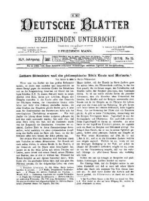 Luthers Sittenlehre und die philosophische Ethik Kants und Herbarts