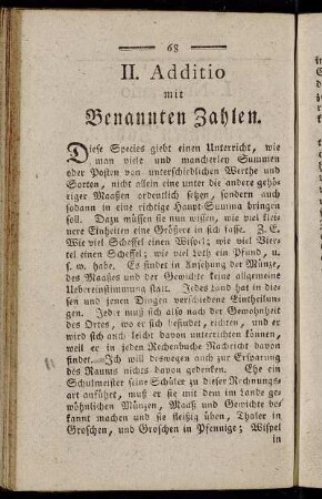 II. Additio mit Benannten Zahlen