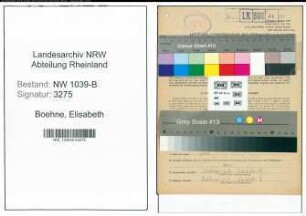 Entnazifizierung Elisabeth Boehne , geb. 13.04.1892 ()