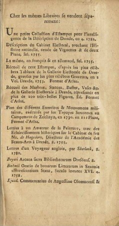 Chez les mêmes Libraires se vendent séparement