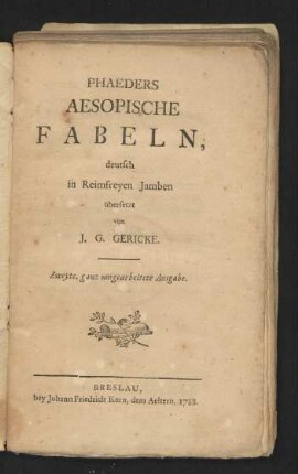 Phaeders Aesopische Fabeln