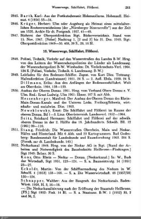 13. Wasserwege, Schiffahrt, Flößerei