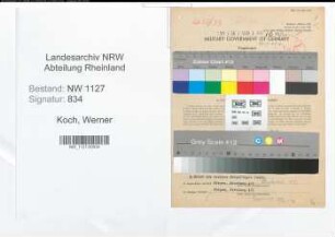 Entnazifizierung Werner Koch , geb. 10.09.1906 (Kraftfahrzeugmeister)