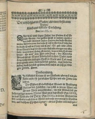 Der unschäzbaren Seelen/ als einer kostbaren Perlen/ Künst- und köstliche Einfaßung.
