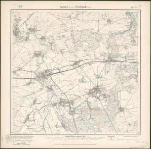 Meßtischblatt 12 : Brandis (Sächs.) - Pehritzsch (Preuß.), 1912 : Brandis (Sächs.) - Pehritzsch (Preuß.). - Aufgen. 1905, hrsg. 1907, einz. Nachtr. 1912. - 1:25000. - Leipzig, 1912. - 1 Kt.