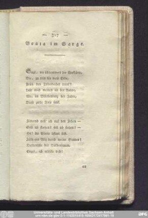 Beata im Sarge.
