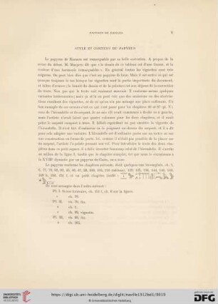 Style et contenu du papyrus