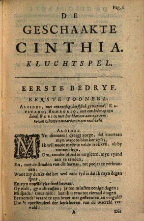 De Geschaakte Cinthia : Kluchtspel