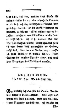 Dreisigstes Kapitel. - Ueber die Reis-Cultur.