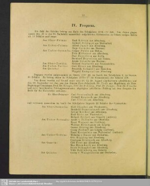 IV. Frequenz