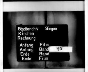 Kirchenrechnung der Stadt Siegen der Kirchmeister Johan Irle und Hans Pfeiffer