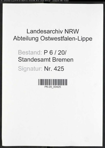 Sterberegister Standesamt Bremen