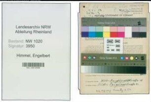 Entnazifizierung Engelbert Himmel , geb. 15.11.1904 (Rohrbieger)