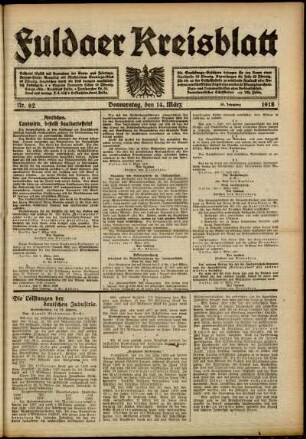 Ausgabe vom Donnerstag, den 14. März 1918.