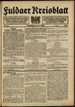 Ausgabe vom Donnerstag, den 14. März 1918.