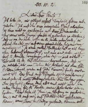 Brief an Emil Rudolf Weiss